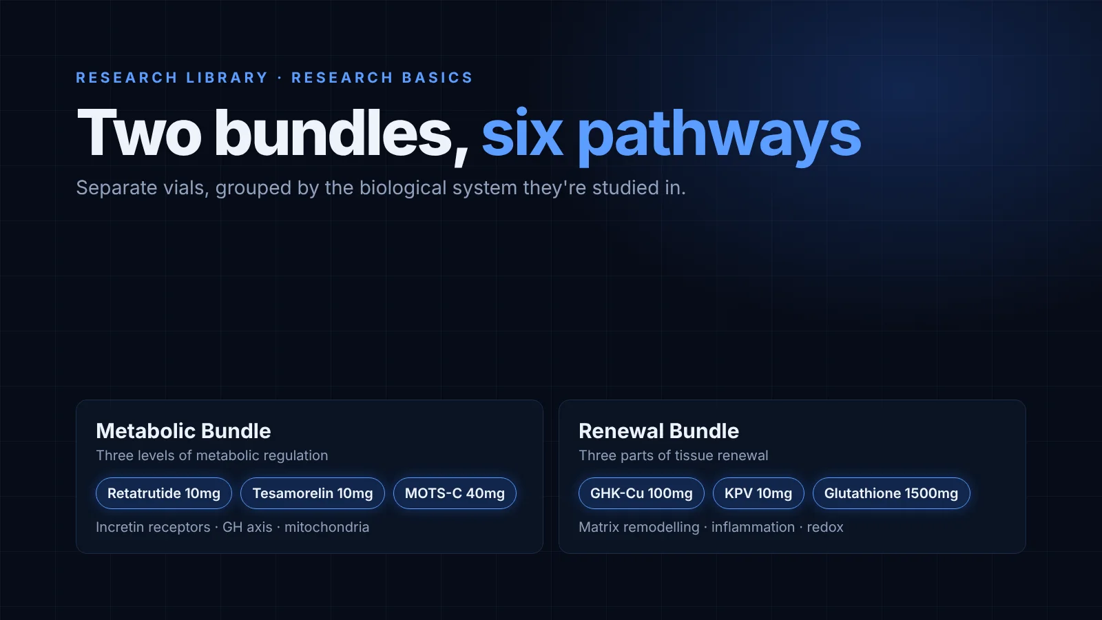 Inside the Metabolic and Renewal Research Bundles
