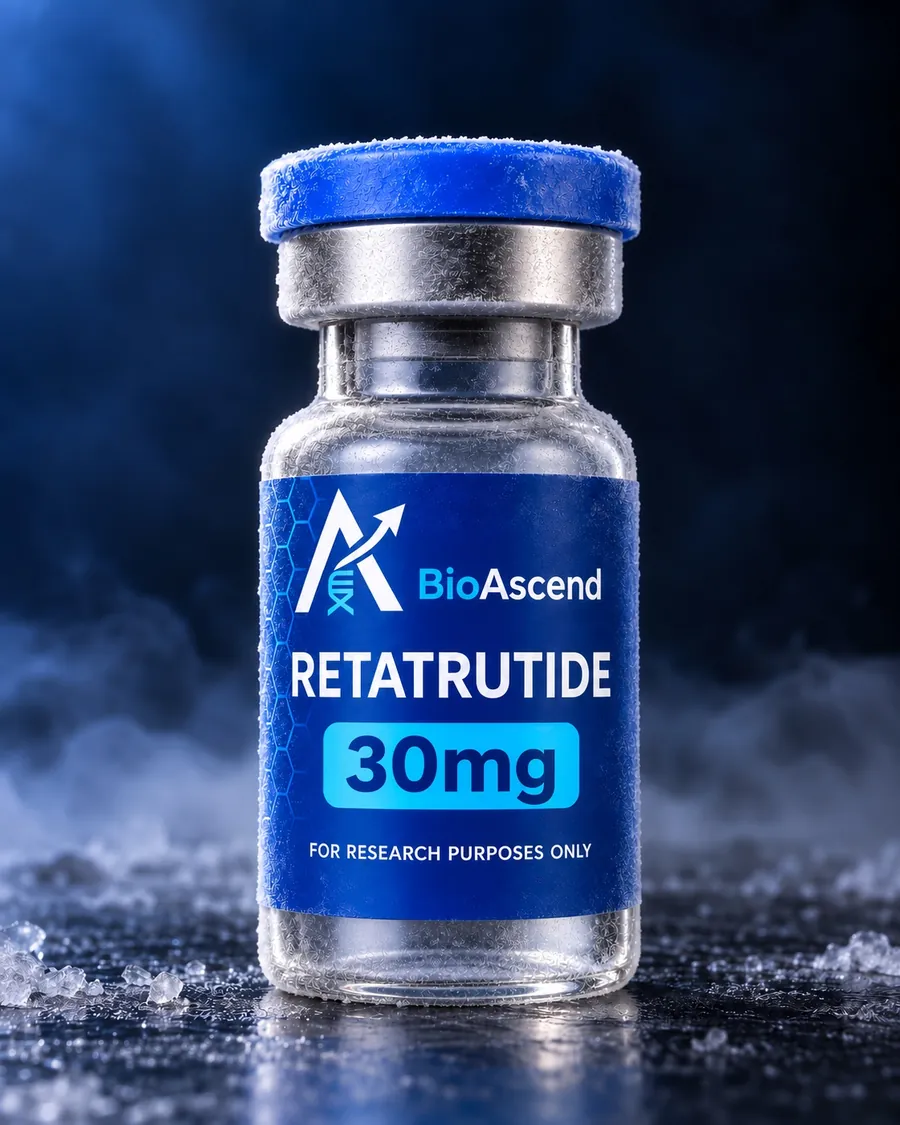 BioAscend Retatrutide 30mg research peptide vial